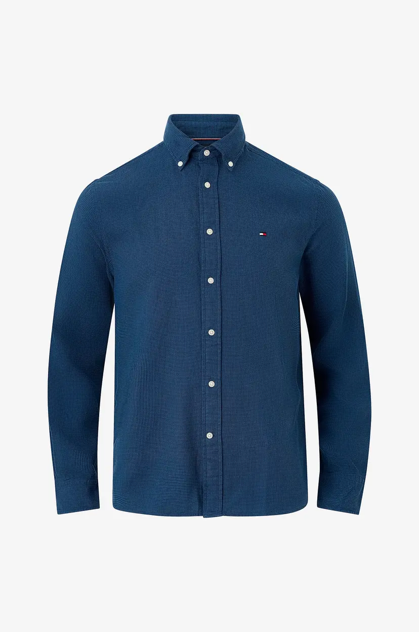 Tommy Hilfiger Skjorte Dobby Structure RF - Blå