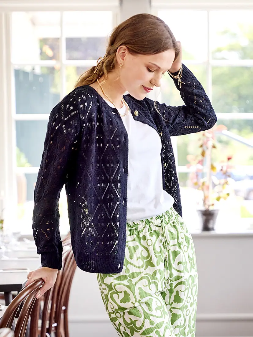 Skovhuus Skovhuus Kvinne Strikket Cardigan Marine Blue S
