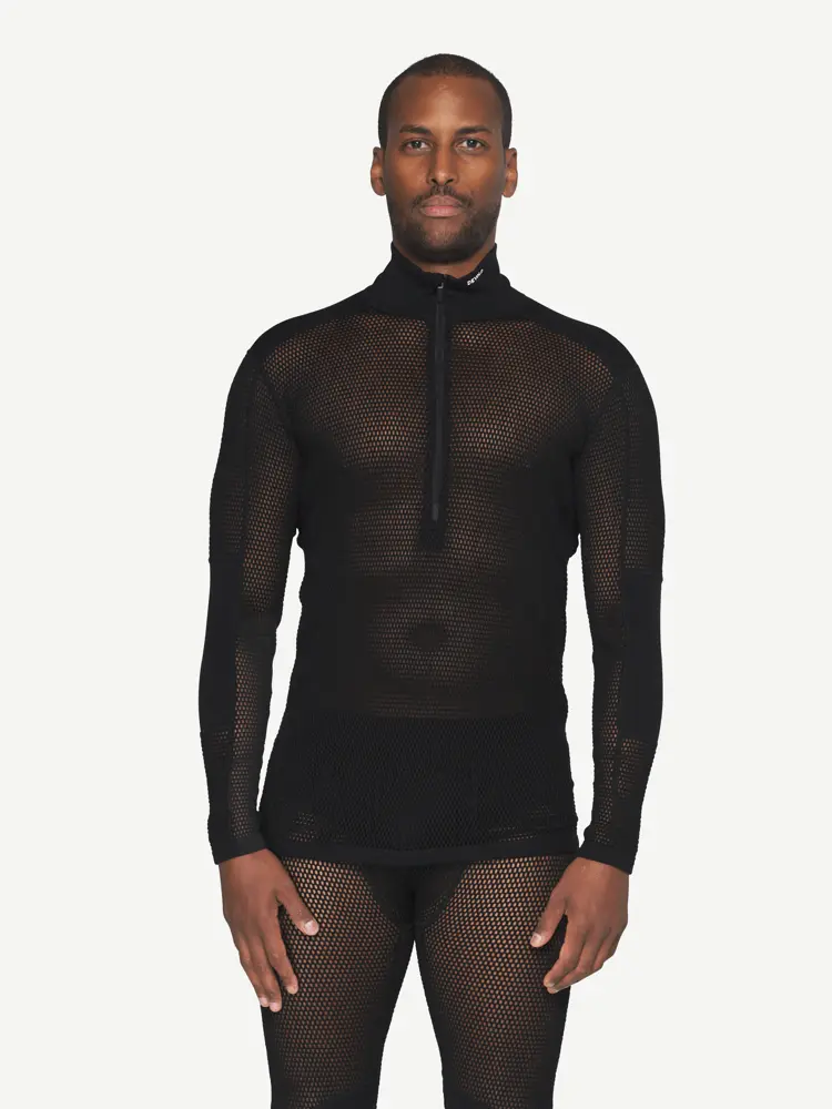 Devold Devold - Wool Mesh Pro Zip Neck Herre - Large - Svart