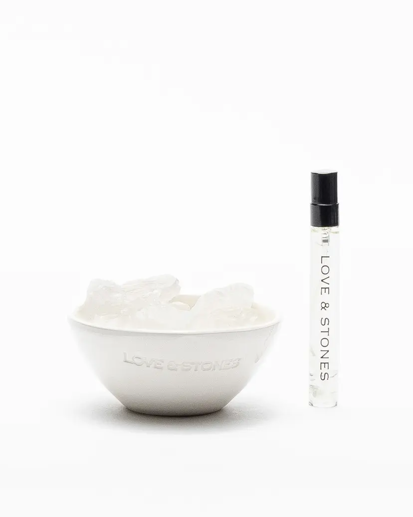Love & Stones Love & Stones Raw Energy Crystal Ceramic Diffuser White Diffuser stones
