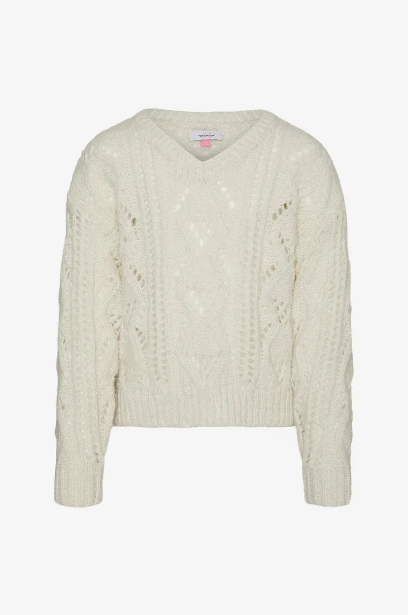 Vero Moda Girl Genser vmNewerinstructure LS V-nk Pull Gir - Beige