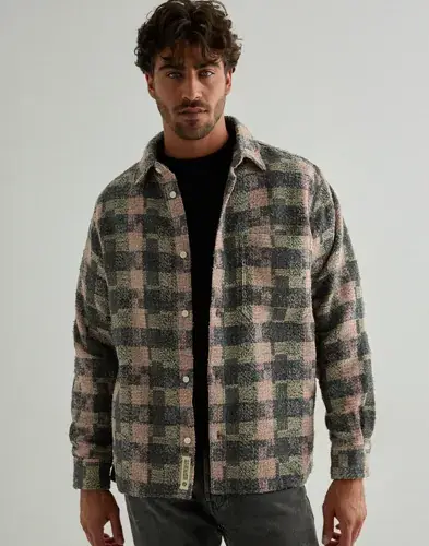 Woodbird Woodbird WBGlixto Structure Shirt Rutete skjorter Brun