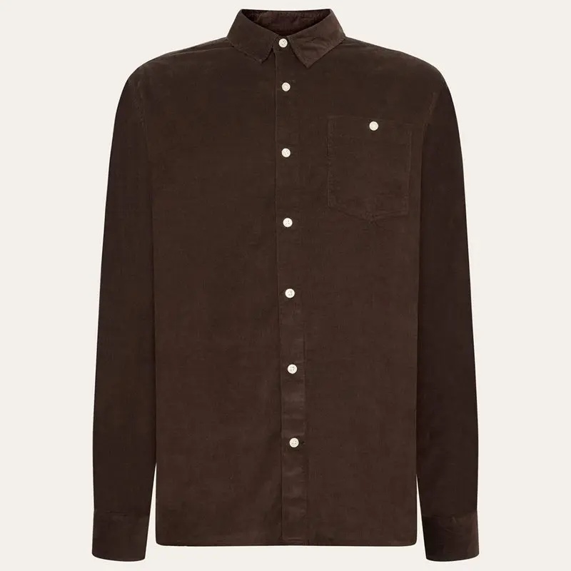 KnowledgeCotton Apparel KnowledgeCotton Apparel Dune Regular Corduroy Shirt Chocolate Torte