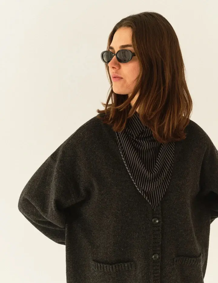 Designers Remix Daze Giga Cardi Dark Grey Melange - XS