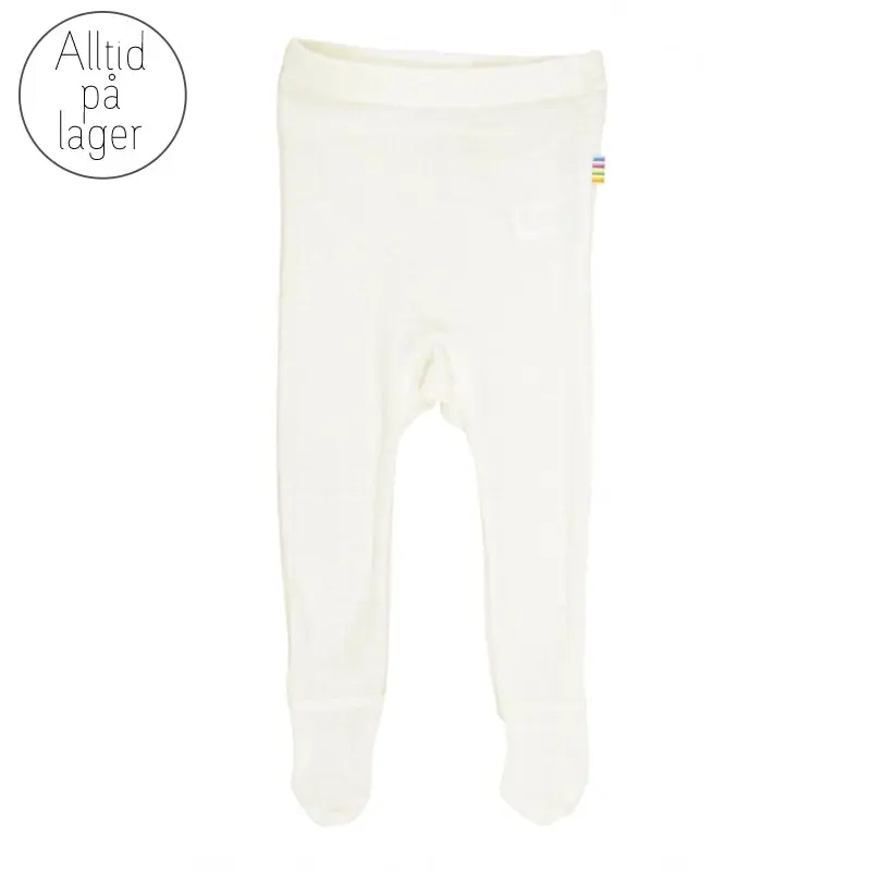 Joha Leggings i ull/silke med fot Off-white