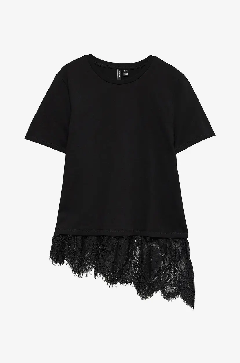 Vero Moda Topp vmBrit SS O-neck Lace - Svart
