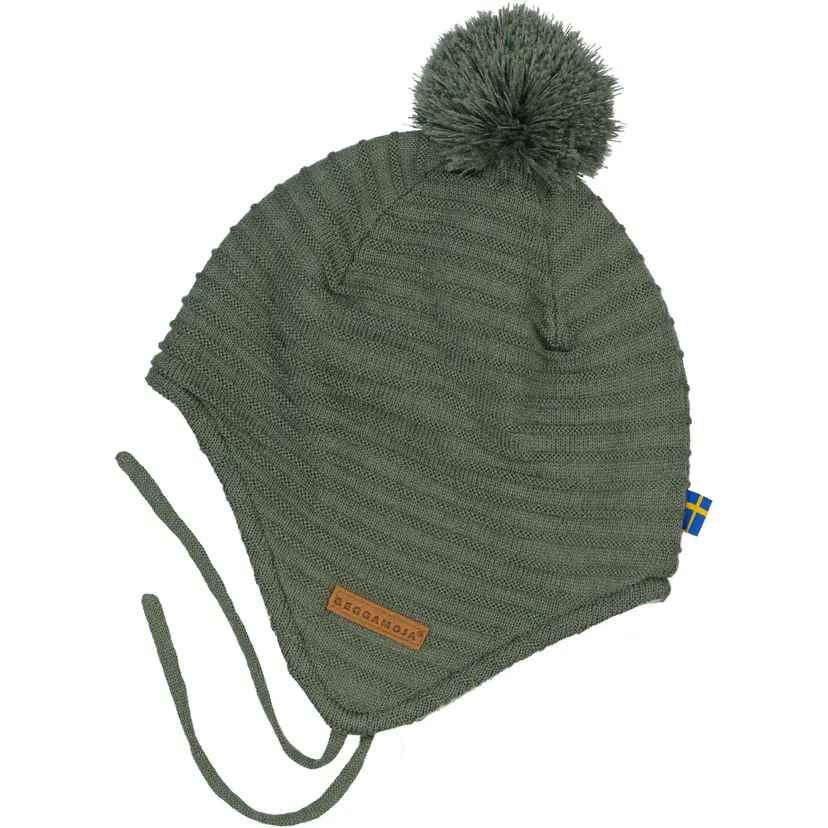 Geggamoja Stickad Hjälmmössa Mossgrön - 48/50