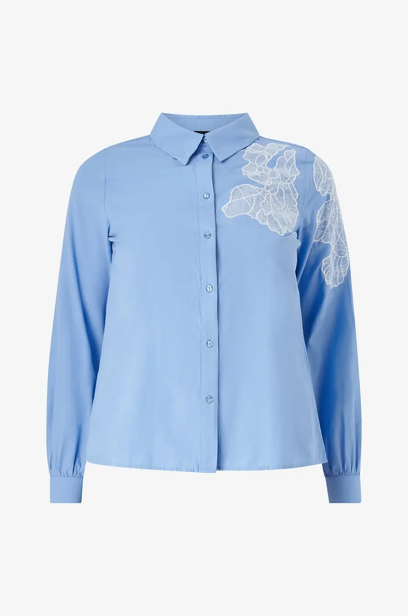 Zizzi Skjorte caJalica L/S Shirt - Blå