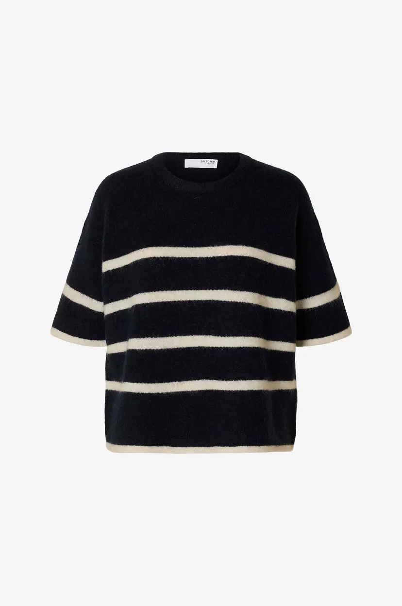 Selected Women Genser slfMaline-liliana 2/4 Knit O-neck - Blå