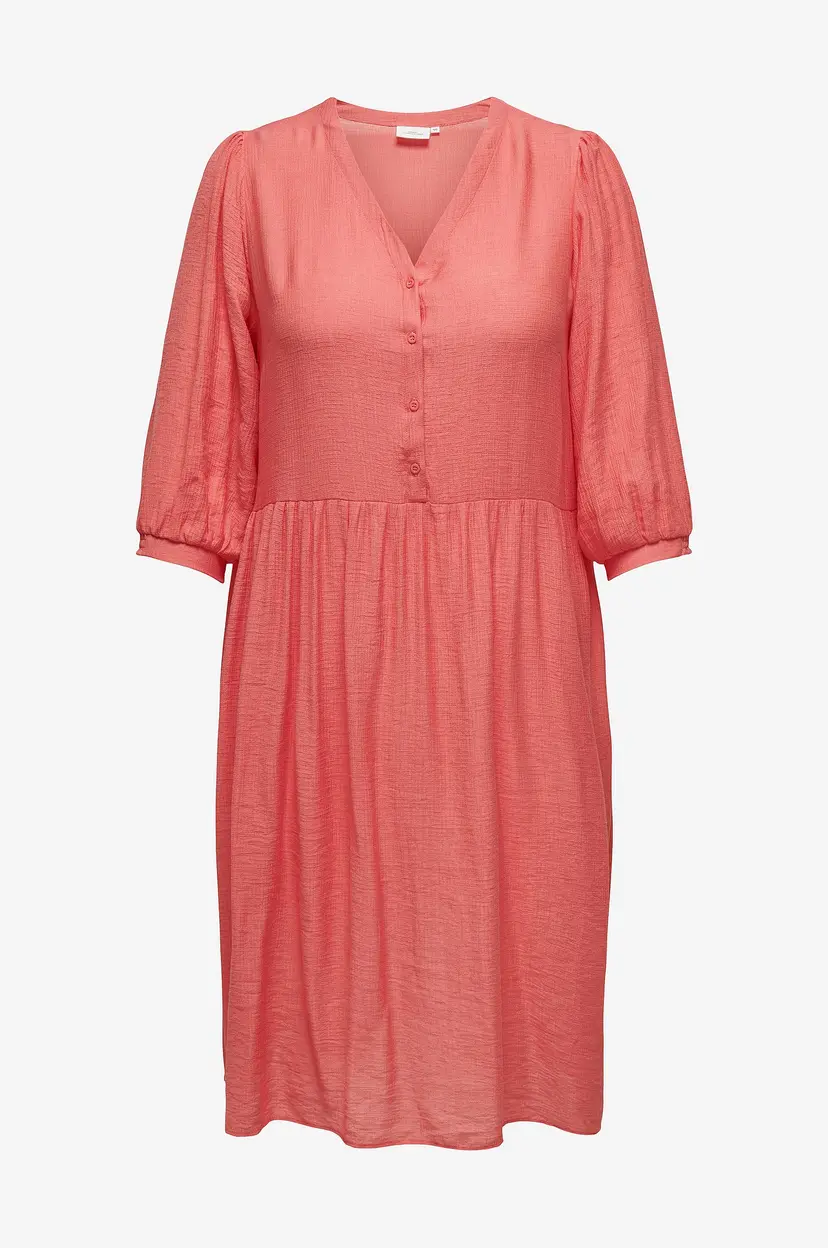 Only Carmakoma Kjole carGeorgia 3/4 Midi Dress Wvn - Rosa