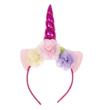 Lili Marleen Enhjørning/unicorn hårbøjle, pink - ivory/lyserød/lilla