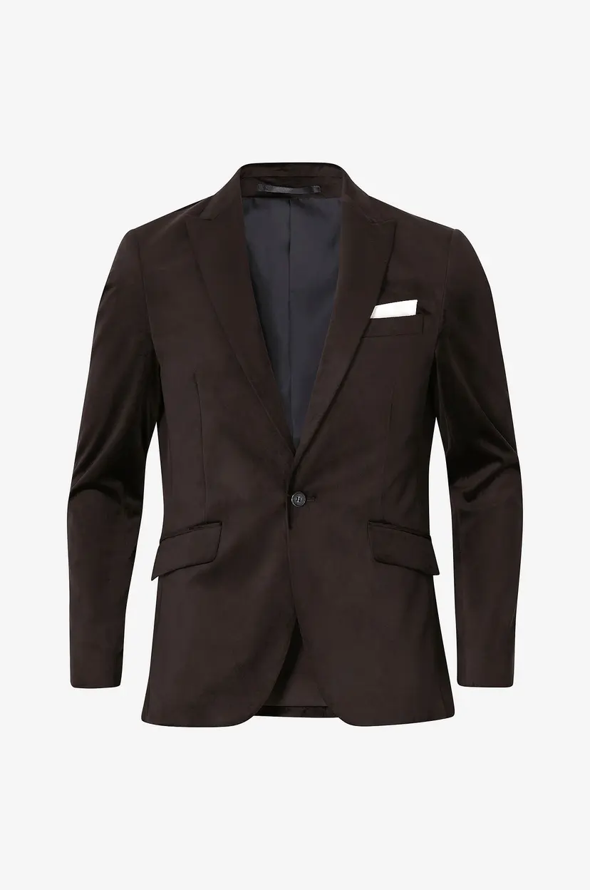 Lindbergh Dressjakke Velvet Blazer - Brun