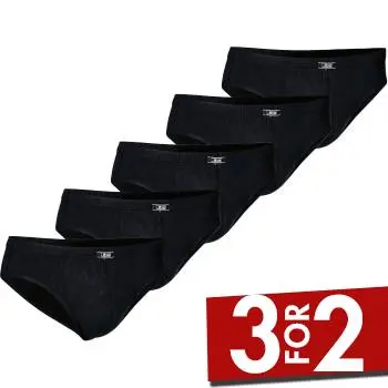 JBS of Denmark JBS 5P Organic Cotton Mini Slip Brief Svart økologisk bomull Large Herre