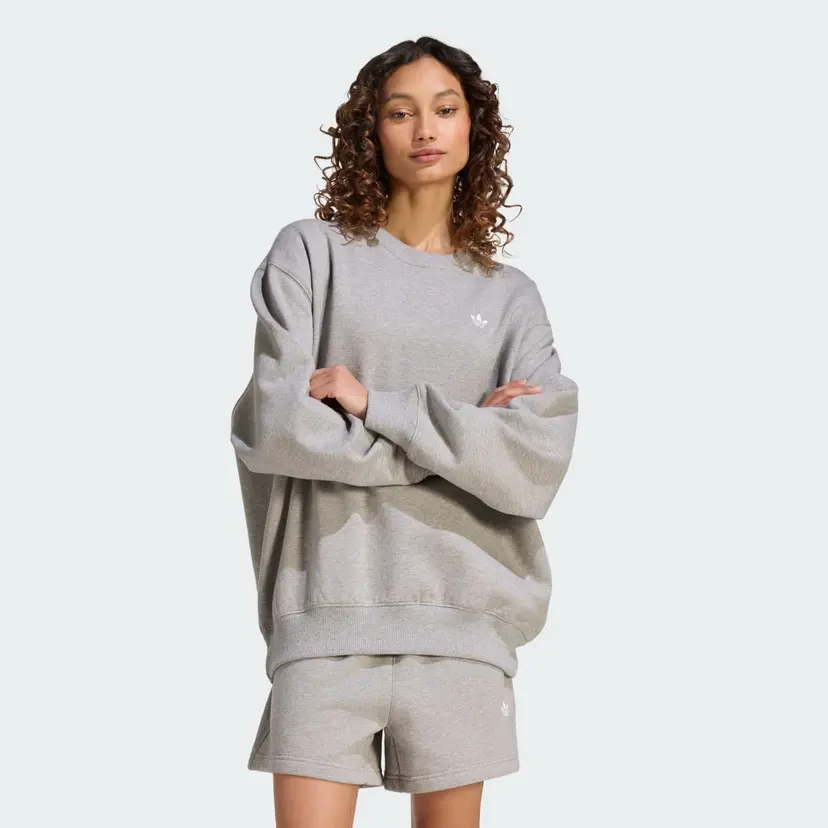 Adidas ESSENTIALS CREW LONG FLEECE OS Genser