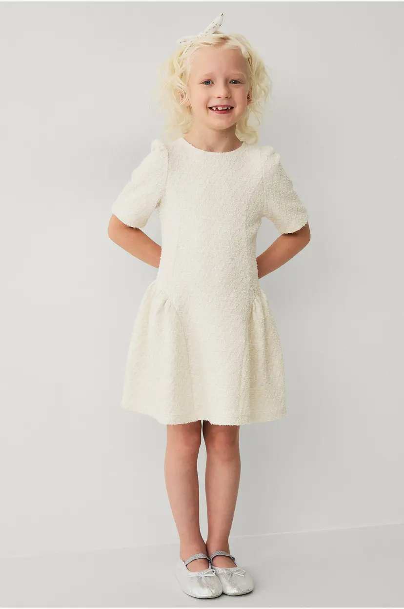 Ellos Collection Minikjole i tweed - Hvit
