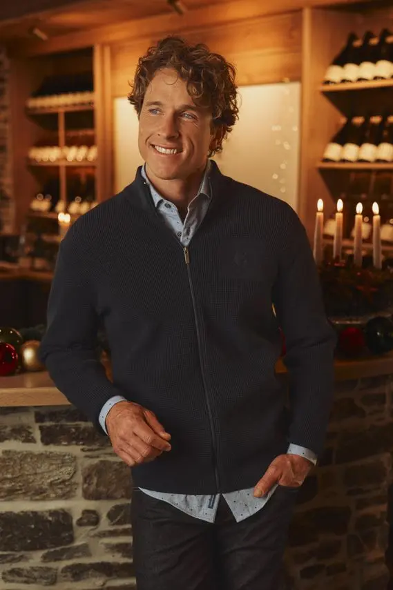 Gino Marcello Zip cardigan modern fit