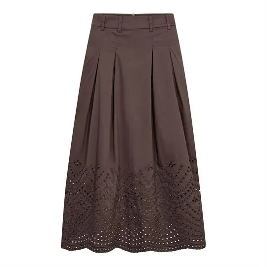 Co Couture Co' Couture - Poppy Pleat Scallop Skirt - Dark Brown