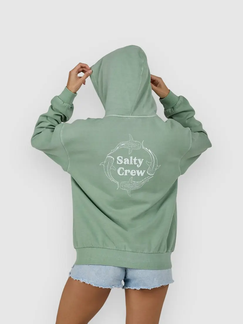 Salty Crew Salty Crew Respect Hettegenser med glidelås grønn