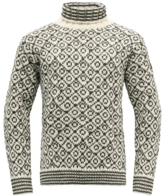 Devold Devold Svalbard Sweater High Neck Off White/Anth.