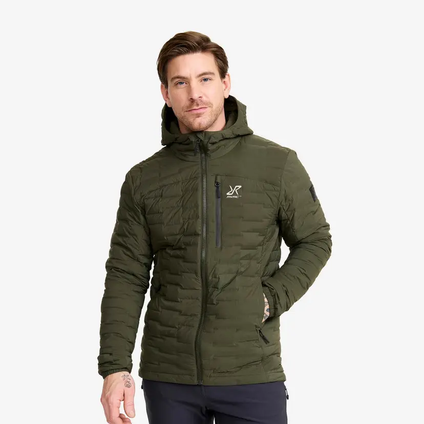 RevolutionRace Flex Stretch Hooded Down Jacket Herre Forest Night
