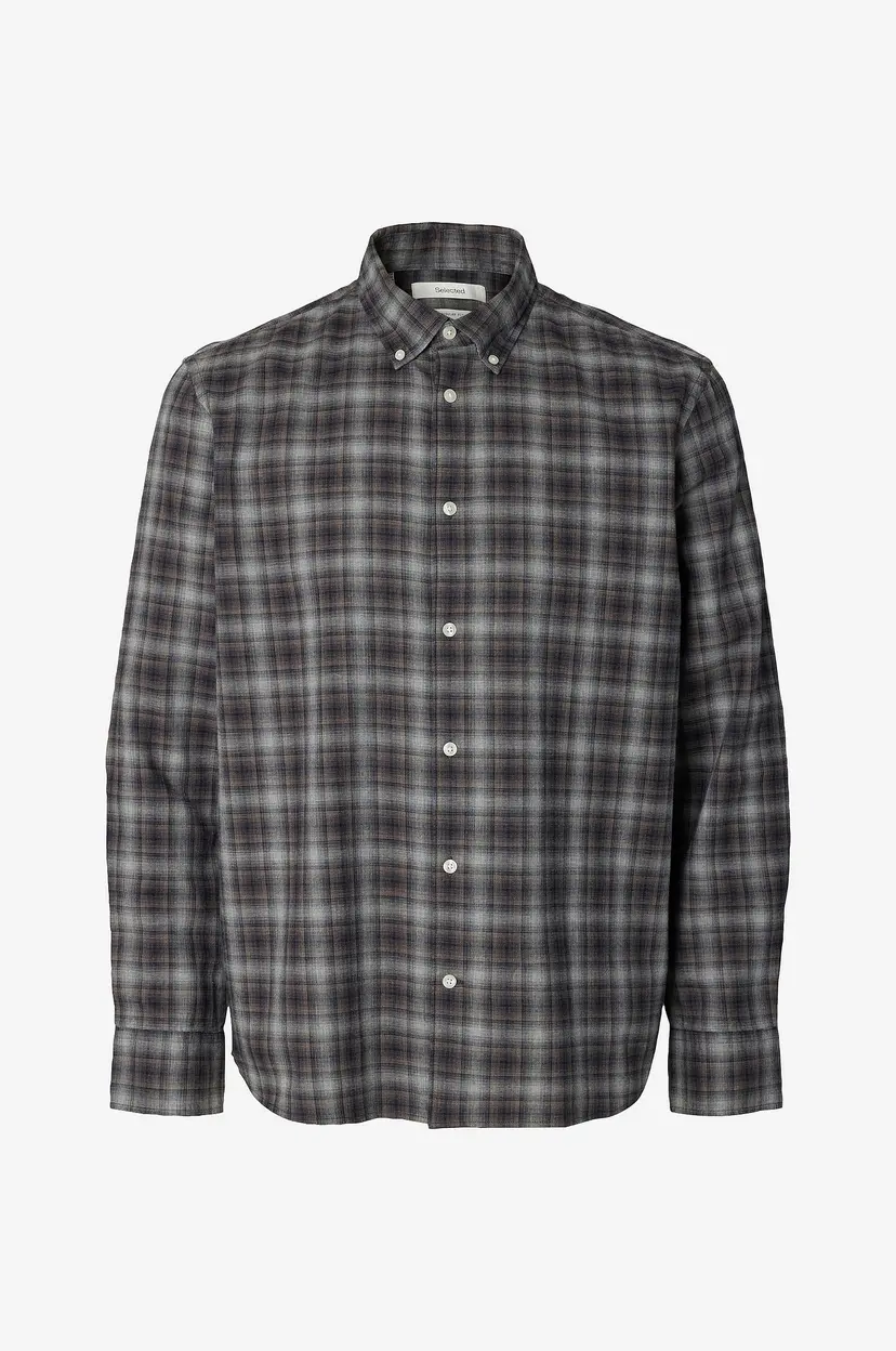 Selected Men Skjorte Slmregcole Jay Melange Ls Shirt Noo - Blå
