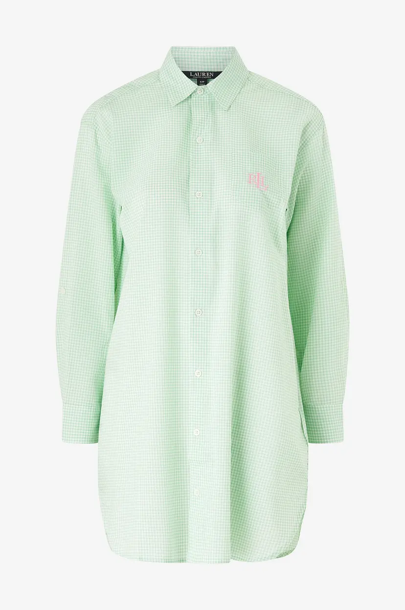 Lauren Ralph Lauren Pysjamasskjorte Lrl L/S Roll Tab His Sleepshirt - Grønn