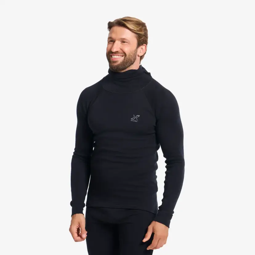 RevolutionRace Route Merino Warm Base Layer Balaclava Top Herre Black