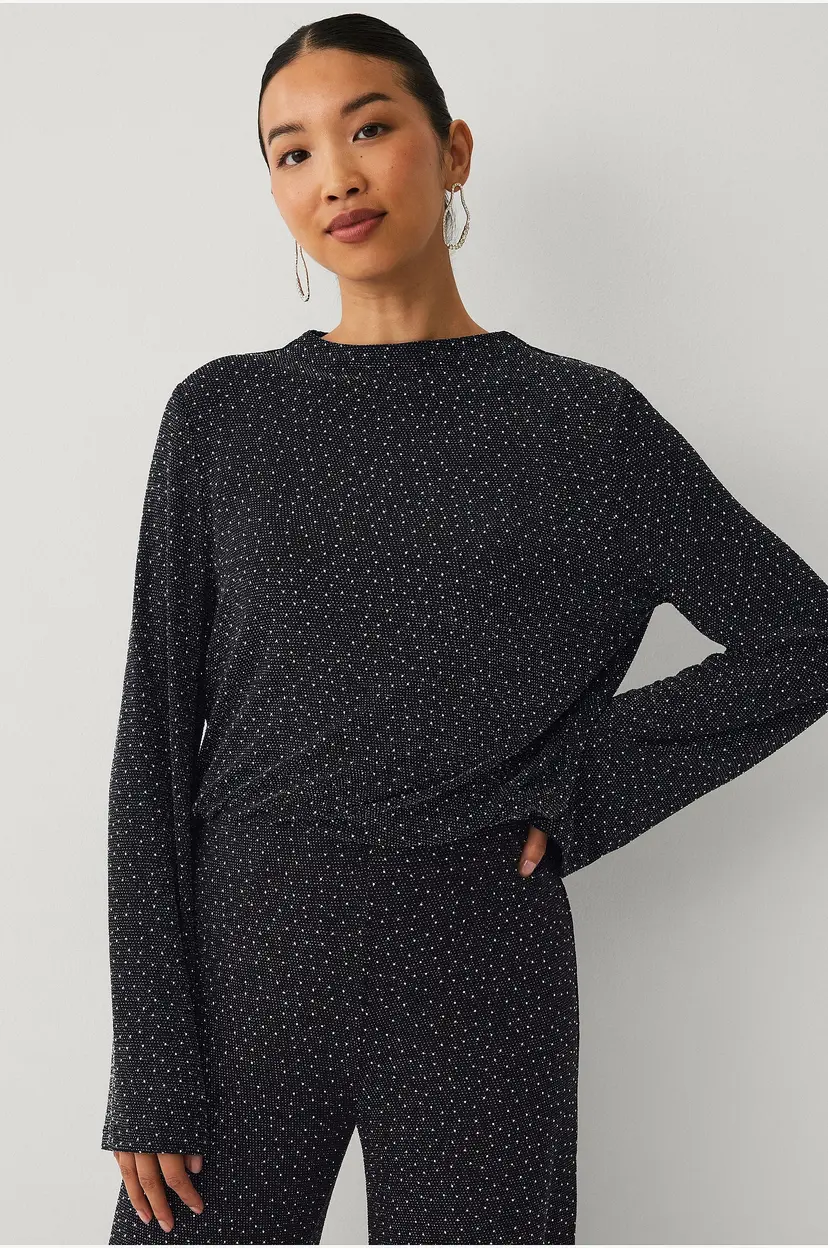 Ellos Collection Topp med rhinstener - Svart