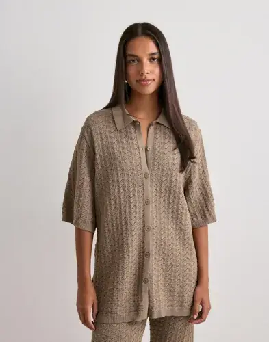 Neo Noir Neo Noir - Brun - Sette Fine Crochet Blouse