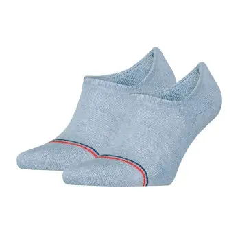 Tommy Hilfiger Tommy Uni TJ Iconic Footie Socks Strømper 2P Lysblå bomull Str 35/38