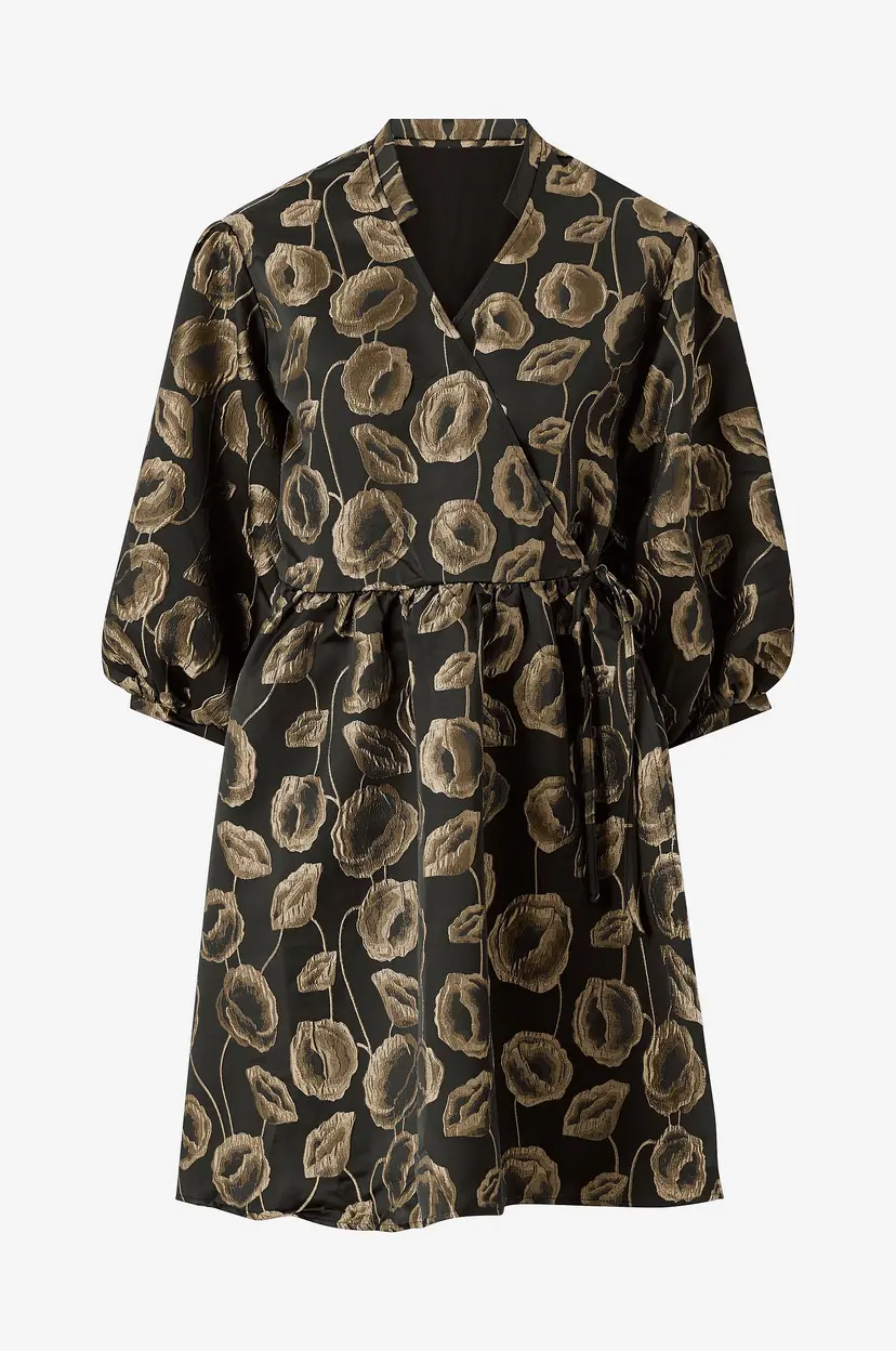 Noella Kjole Pina Aya Wrap Dress - Gull