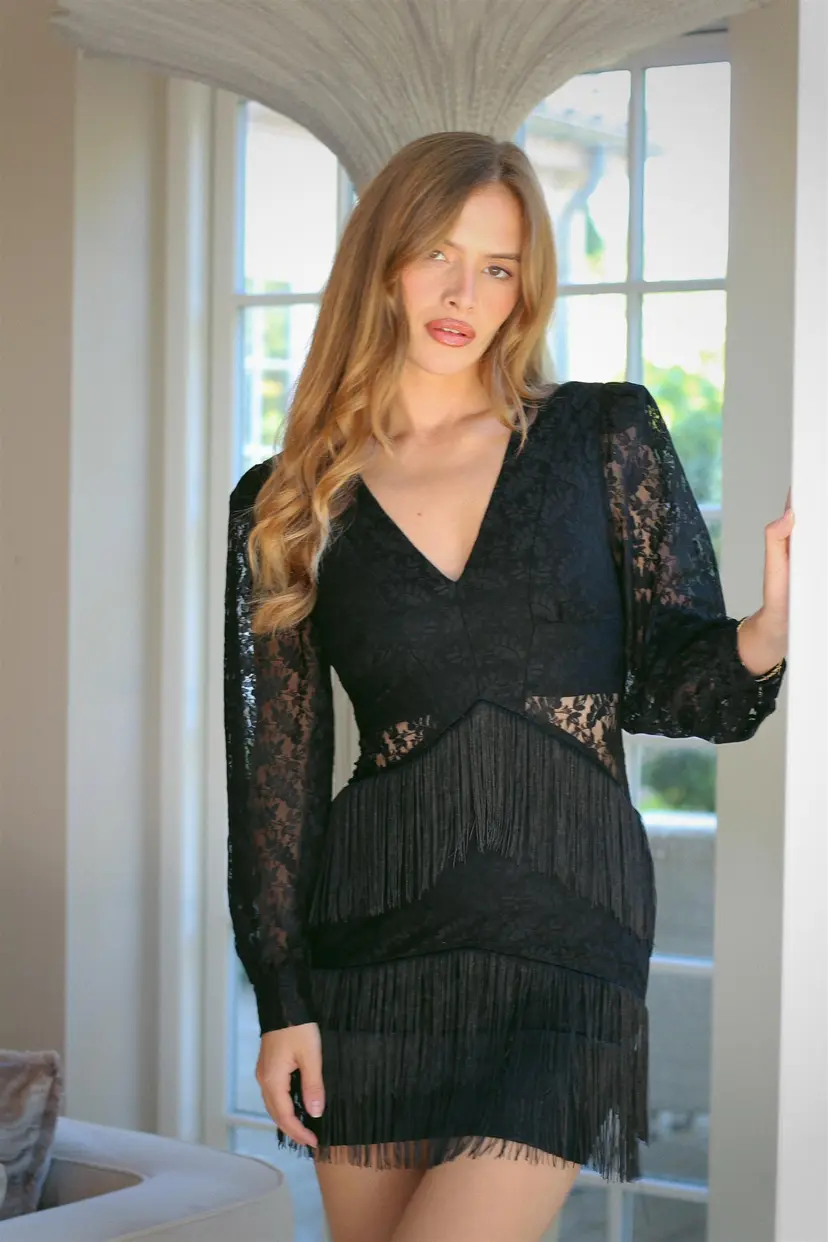 Kayani Valerie Fringe Mini Dress