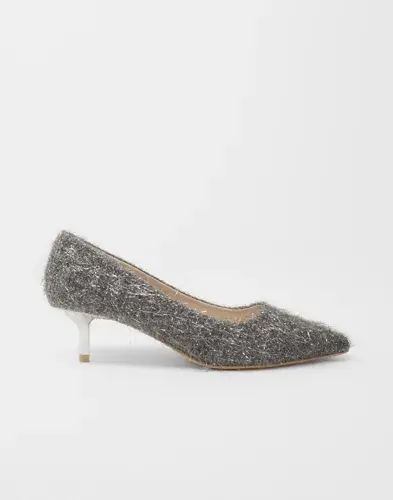 Nelly Nelly - Sølv - Fuzzy Glits Pump
