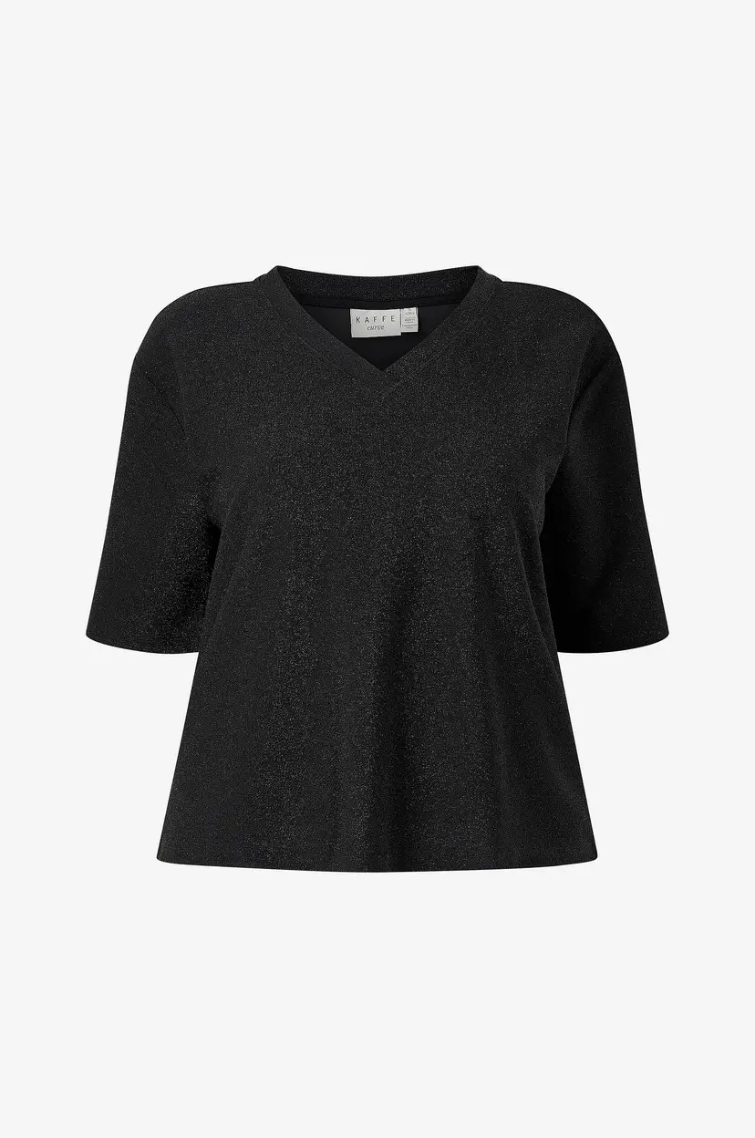 KAFFE Curve Topp kcRiana V-neck - Svart