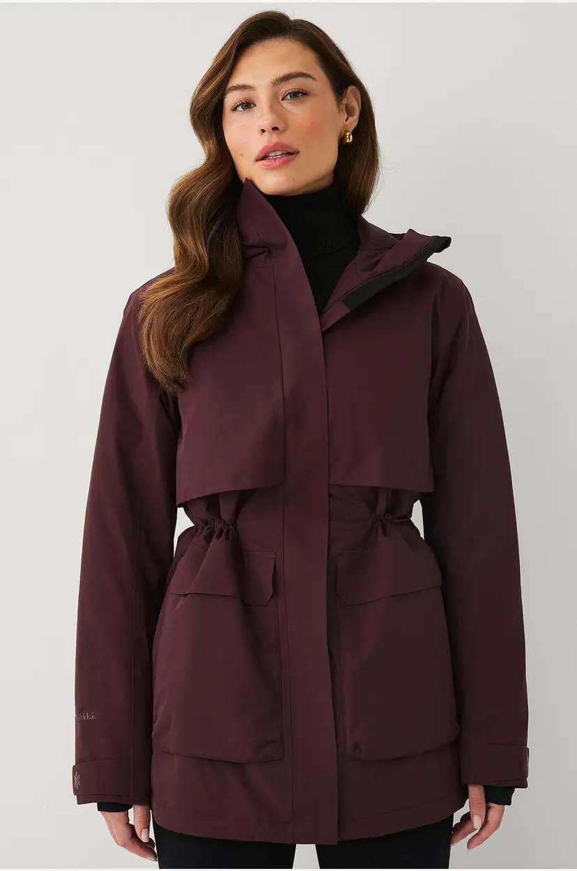 Áhkká Parka Padded Parka W Adjustable Waist - Brun