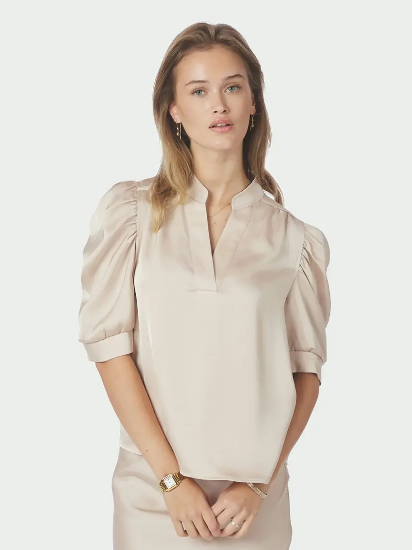 Neo Noir Roella Heavy Sateen Blouse Champagne - S