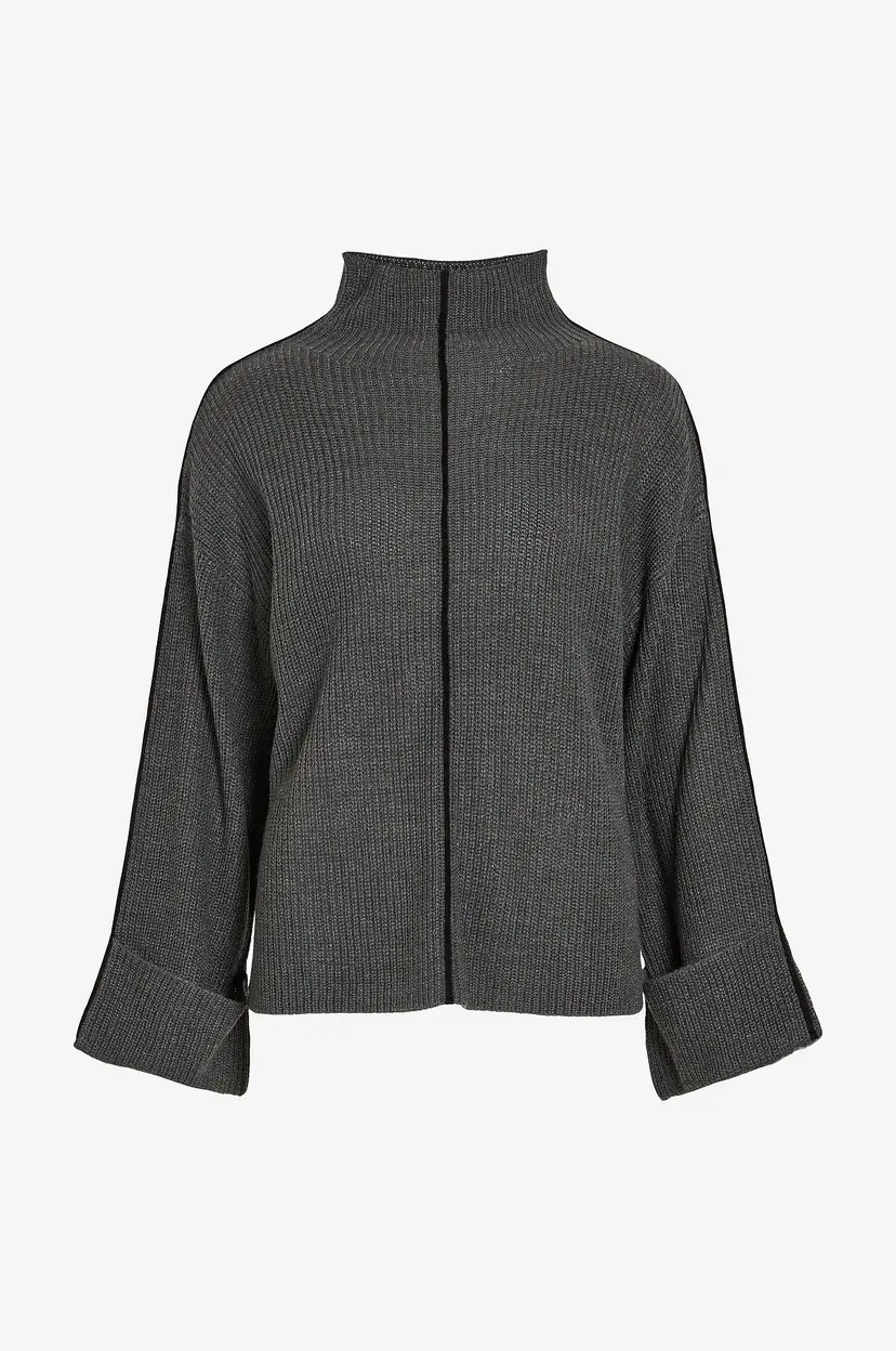 Vila Genser viVigga L/S Contrast Knit Pullover - Grå