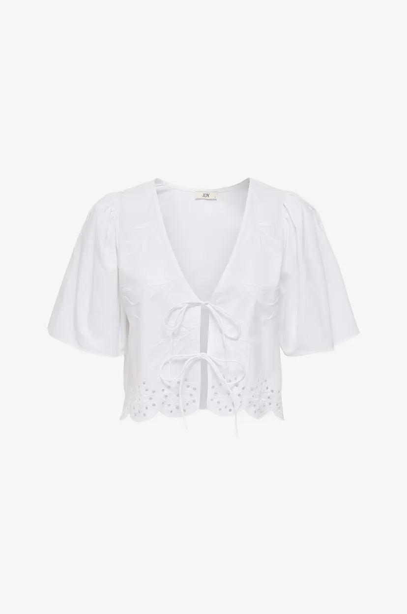 JDY Bluse jdyAlice S/S Tie Top Wvn - Hvit