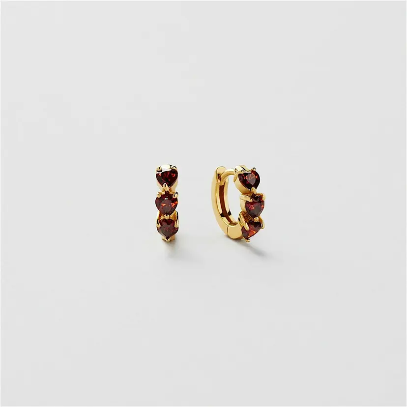 Safira Red Hearts Hoops