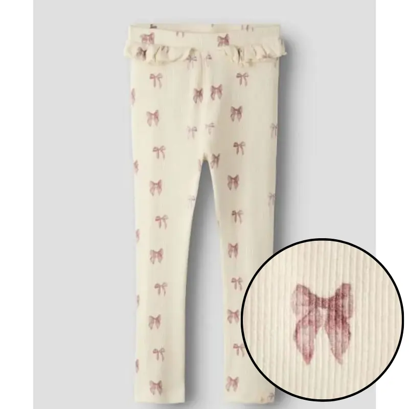 Lil`Atelier Leggings m. rysjer "GAVO" Turtledove Bow