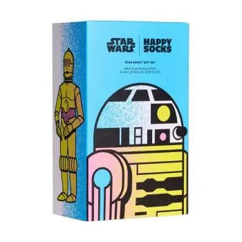 Happy Socks Happy socks Strømper 3P Star Wars C-3PO And R2-D2 Gift Box Svart mønstret bomull Str 36/40