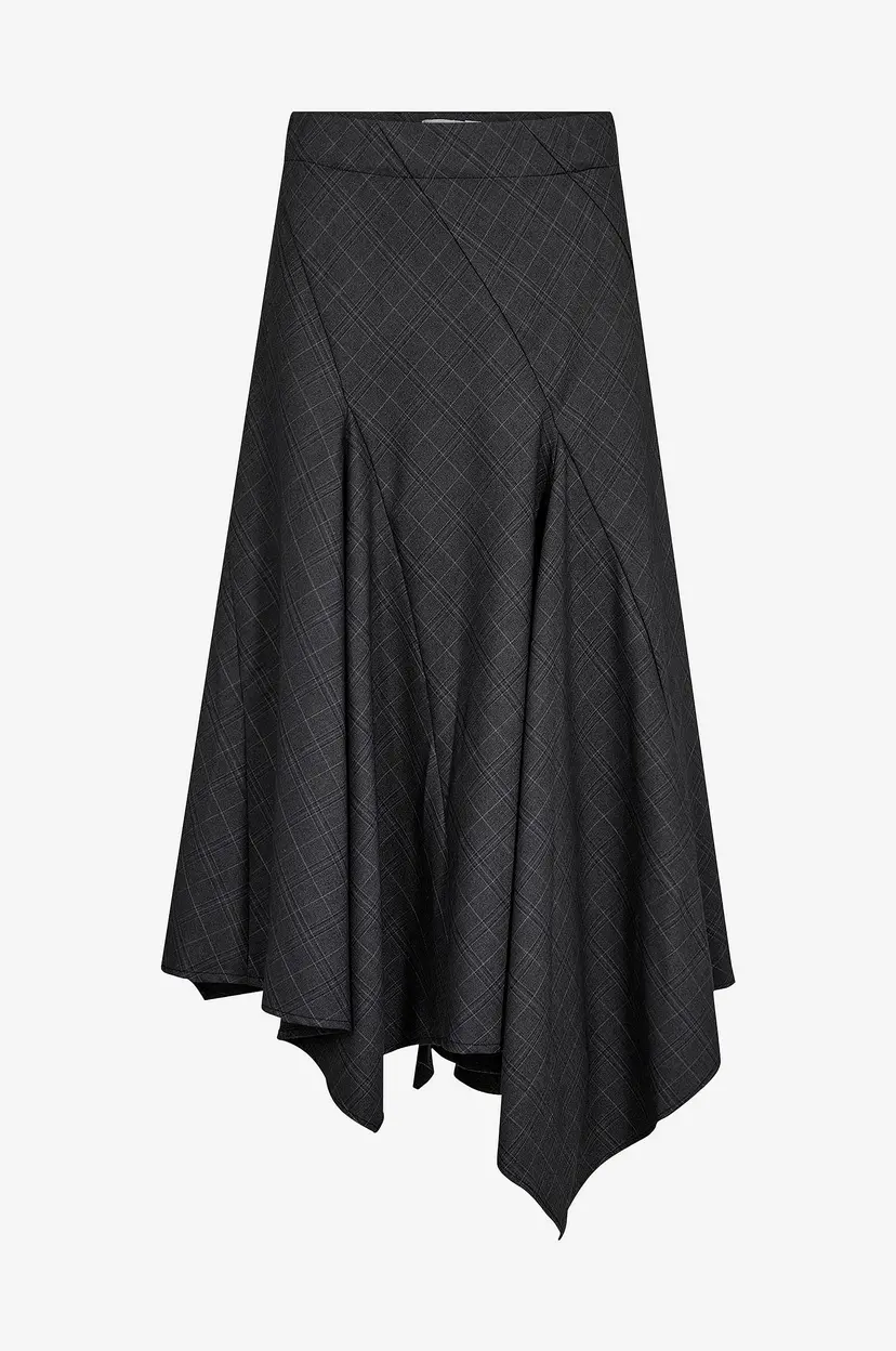 Co'couture Skjørt EloraC Check Asym - Grå