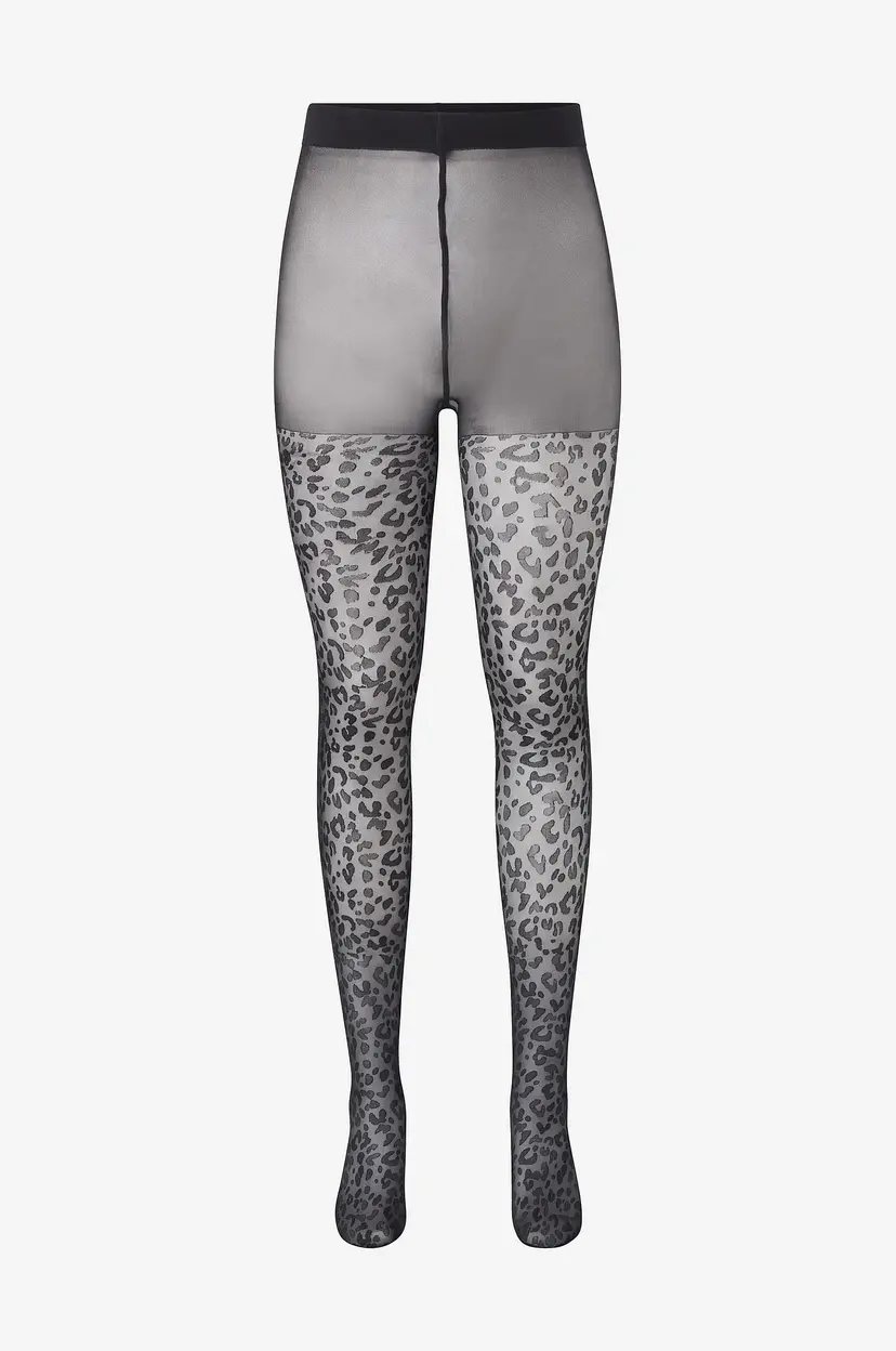 Pamela Mann Tightser Leopard Pattern Curvy Super Stretch Tights - Svart