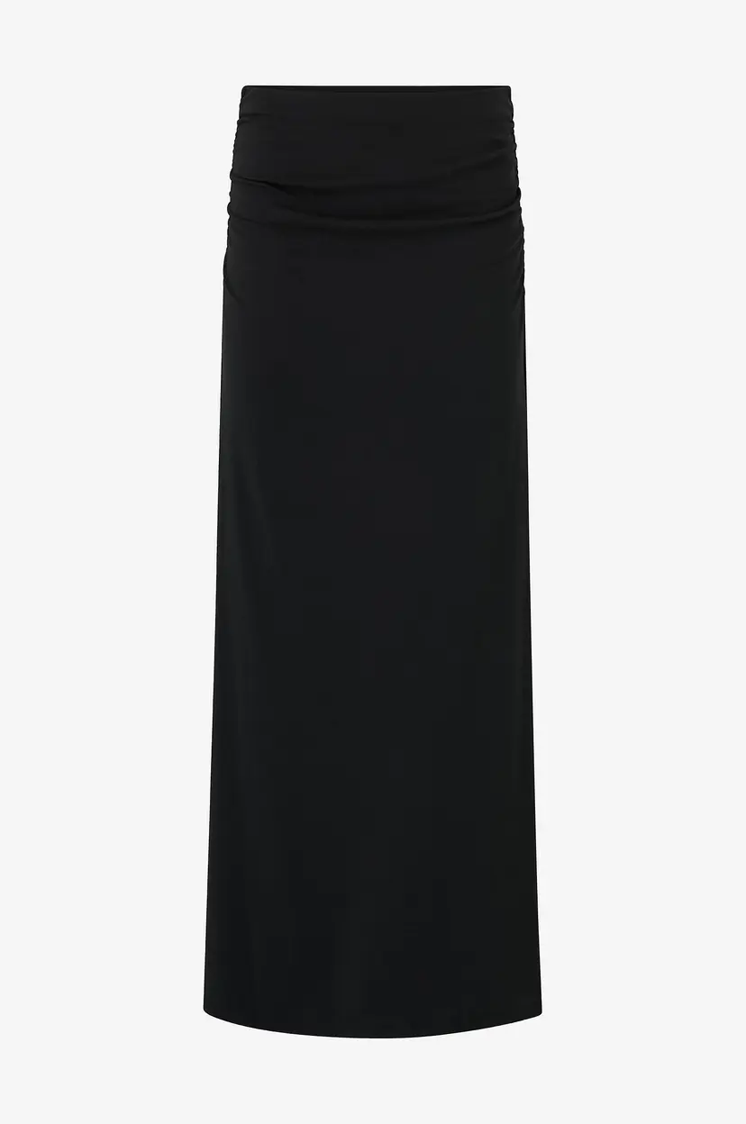 Gina Tricot Maxi skjørt Ruched - Svart