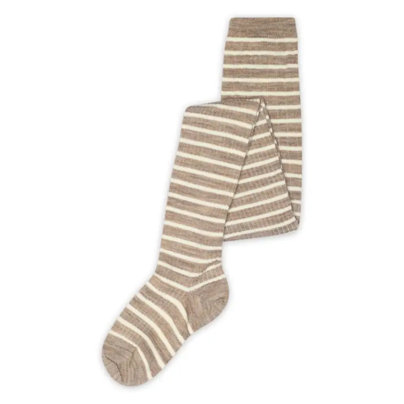 MP MP - Strømpebukse i Ull Viggy Stripe Light Brown Melange