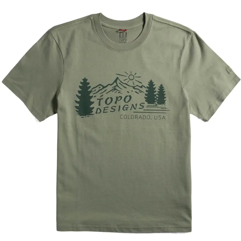 Topo Designs Topo Designs Mountain Scene Tee S/S M Oil Green