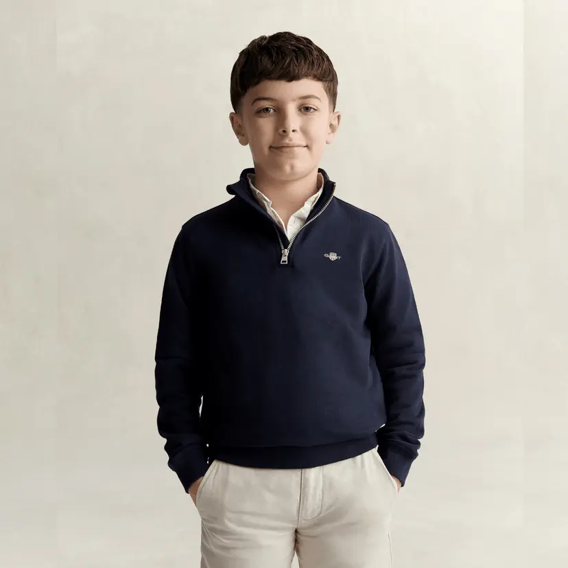 GANT Gant - Genser Shield Half Zip Sweat Evening Blue