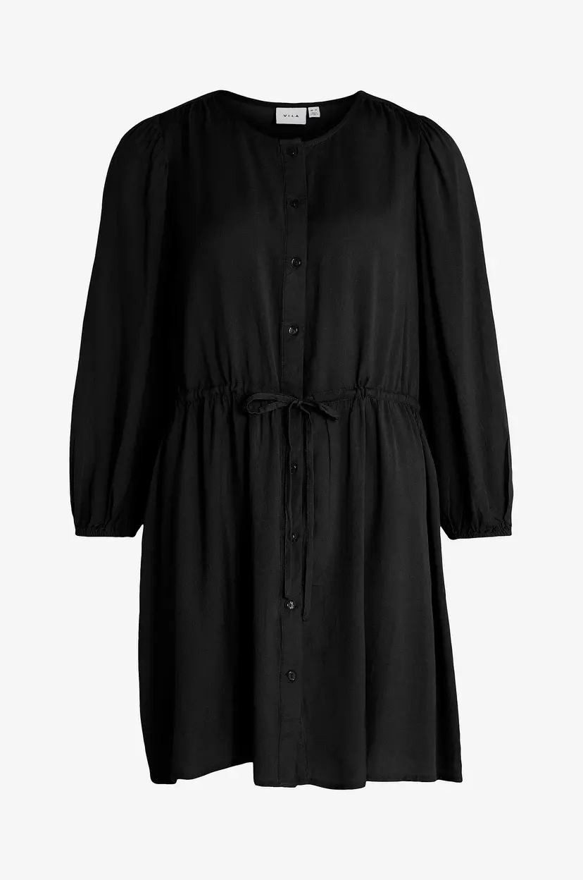 Vila Kjole viPricil O-neck 7/8 Dress - Svart