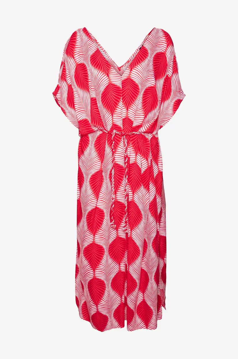 Vero Moda Maxikjole vmTula Olga SS 7/8 Dress Wvn GA - Rød