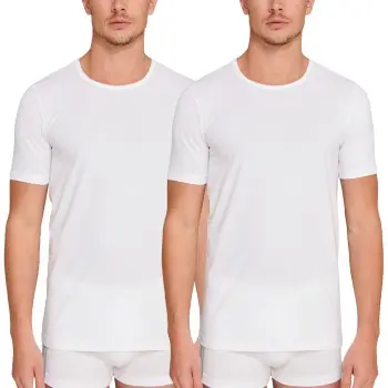 Schiesser Schiesser 2P 95-5 Organic Cotton Crew Neck Hvit økologisk bomull XX-Large Herre